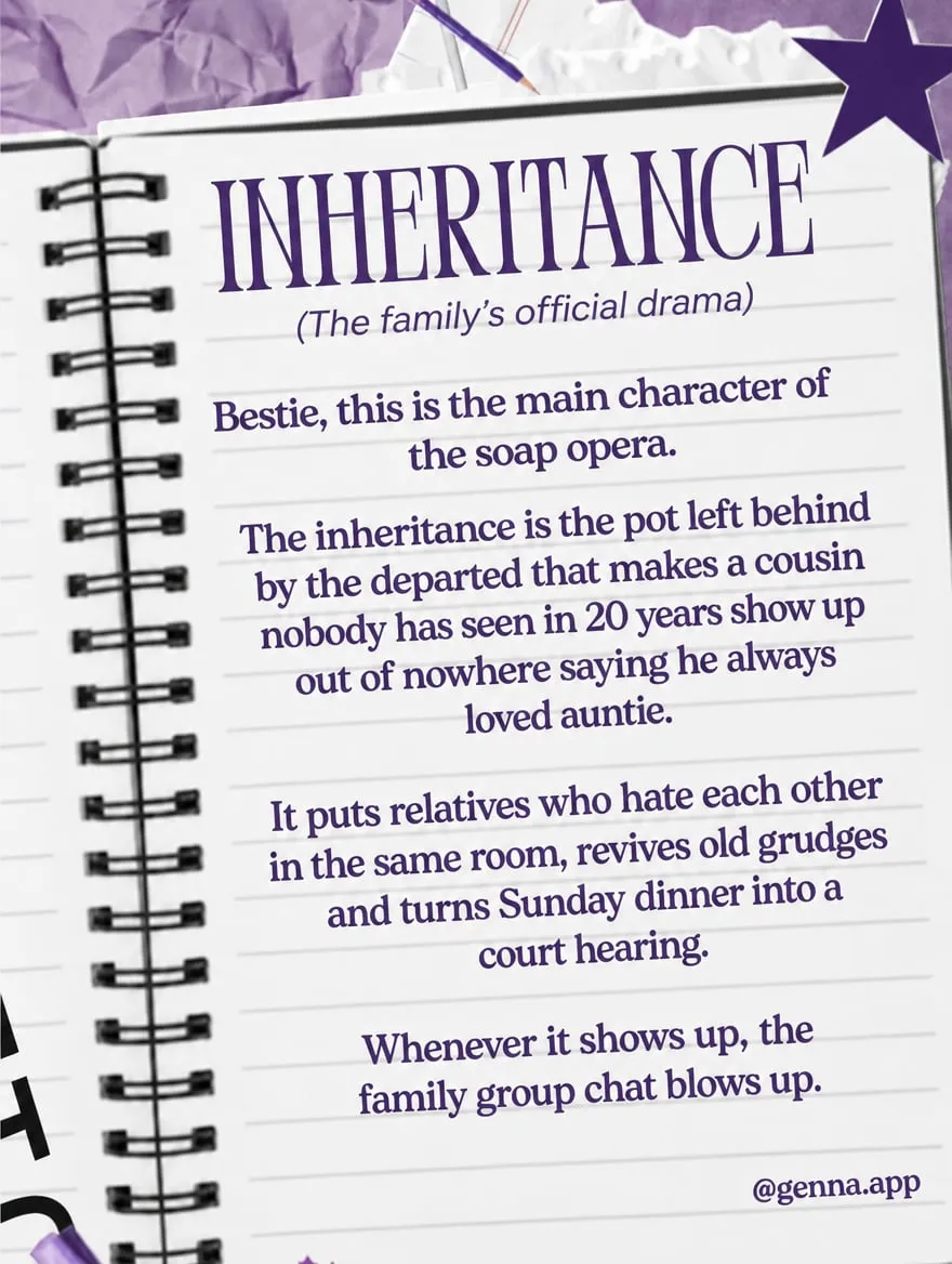 Inheritance law explained like gossip — slide 2 of 4