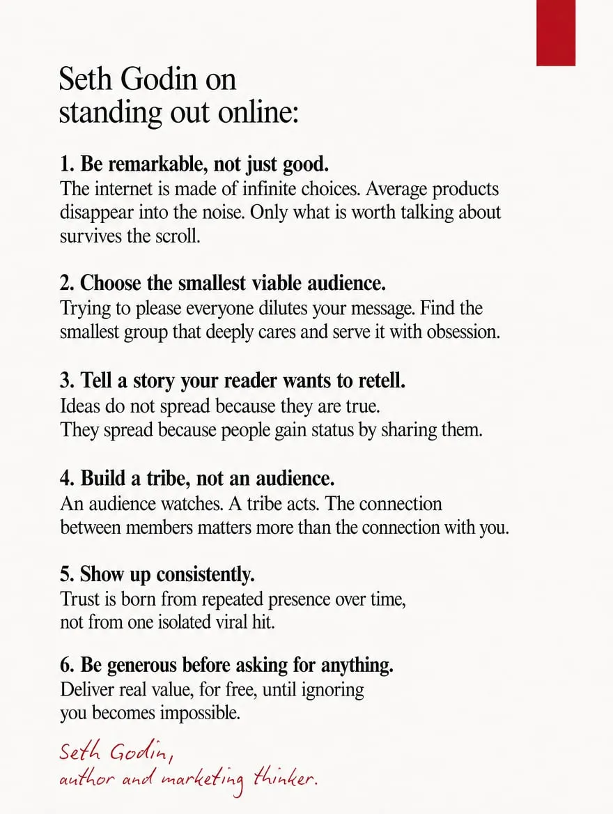 Seth Godin: how to stand out online — slide 2 of 4
