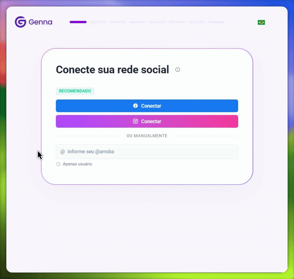 Demo of connecting Instagram account on Genna